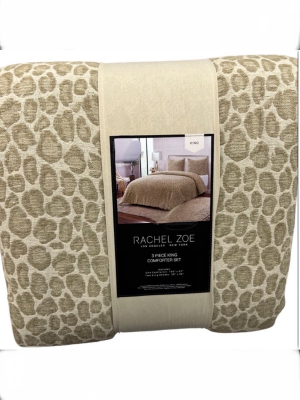 Rachel Zoe Brown Animal Print King Comforter Set 106”x92”